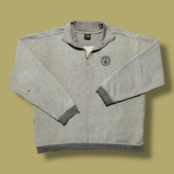 Vintage 90s Sweatshirt 1/4 Zip Striped Schweitzer Mountain Idaho Large Baggy Fit - Picture 1 of 11